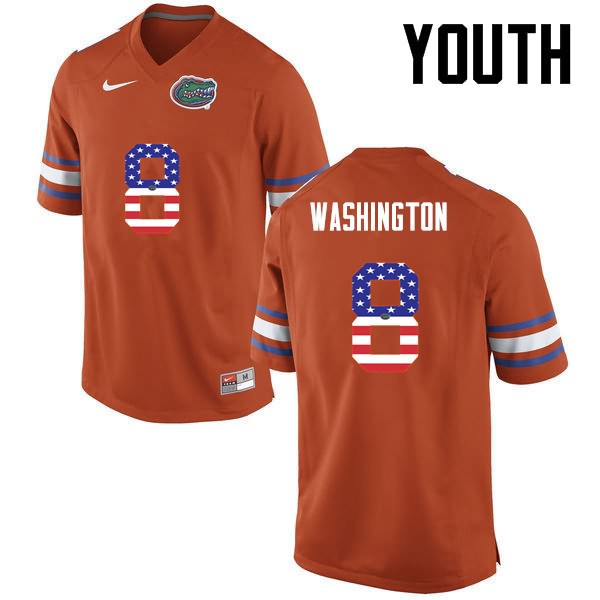 NCAA Florida Gators Nick Washington Youth #8 USA Flag Fashion Nike Orange Stitched Authentic College Football Jersey OGY3664YF